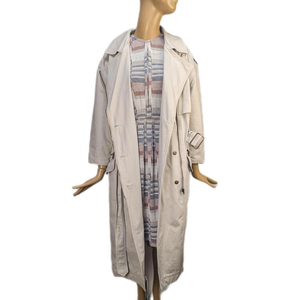 Vintage 80s oversized khaki trenchcoat by Together! Belted longline menswear